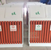 戶外鋼木分類垃圾桶堅固耐用 維護邵陽市容環(huán)境