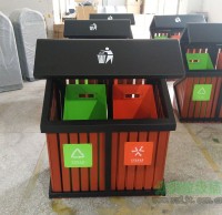 玻璃鋼內桶鋼木分類垃圾桶