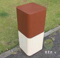 室內仿木紋方形不銹鋼果皮箱