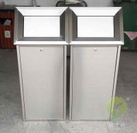 室內(nèi)屋形搖蓋式不銹鋼分類(lèi)垃圾桶