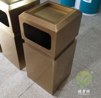 戶(hù)外電鍍古銅色方形不銹鋼垃圾桶