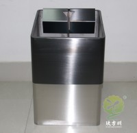 室內(nèi)直投口方形不銹鋼垃圾桶