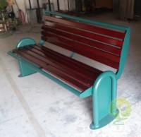 室外鑄鐵噴塑鋼木園林椅