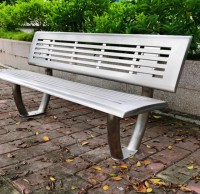 戶外廣場帶靠背不銹鋼園林椅