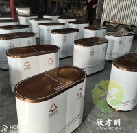 商用電鍍不銹鋼分類垃圾桶