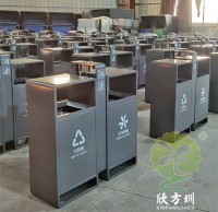 戶外小區烤漆兩分類不銹鋼垃圾桶