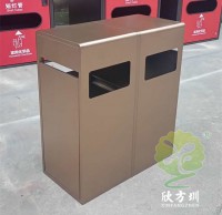 抽拉式滑軌電鍍防指紋不銹鋼分類垃圾桶