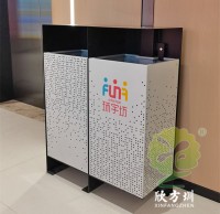 四川商場(chǎng)鏤空加厚不銹鋼分類垃圾桶