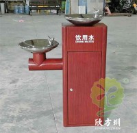 戶外公共轉(zhuǎn)木紋胡桃色不銹鋼飲水機(jī)