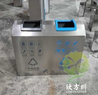 室內(nèi)商用直投口不銹鋼分類垃圾桶