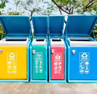 公園四分類垃圾桶環保與功能兼備的公共設施革新