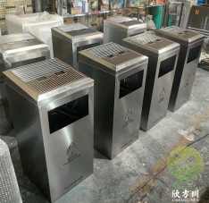 室內商用方形鏤空不銹鋼垃圾桶