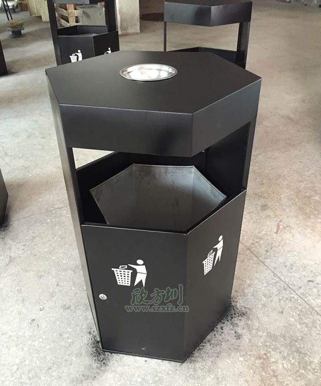 六邊形鋼制垃圾桶 六邊形鋼制垃圾桶