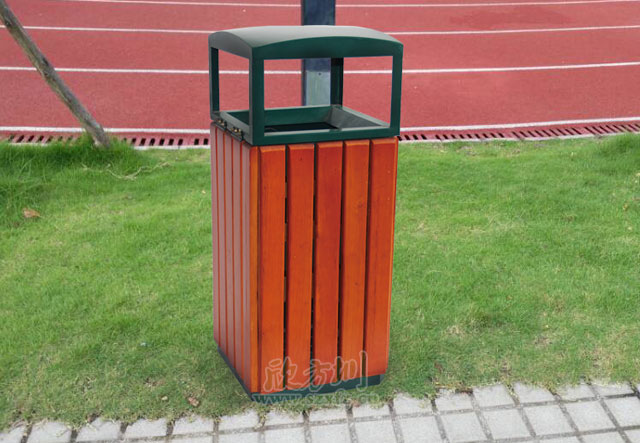 單桶鋼木垃圾桶 單桶鋼木垃圾桶