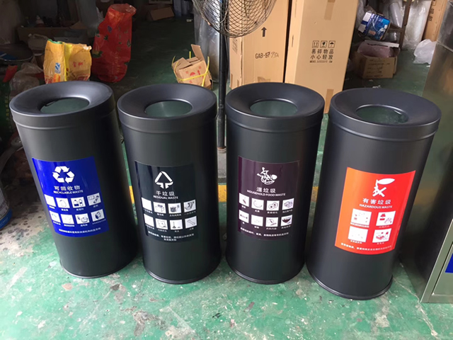 室內立式直投口烤漆不銹鋼分類垃圾桶 室內立式直投口烤漆不銹鋼分類垃圾桶